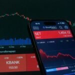 stock market trading app displaying financial data